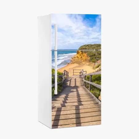 Sticker pour réfrigérateur promenade vers la plage de Bells Beach – Wallnifity®