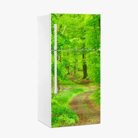 Sticker pour réfrigérateur sentier verdoyant en forêt – Wallnifity®