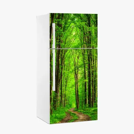 Sticker pour réfrigérateur allée forestière verdoyante – Wallnifity®