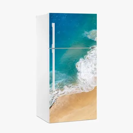 Sticker pour réfrigérateur plage tropicale vue du ciel – Wallnifity®