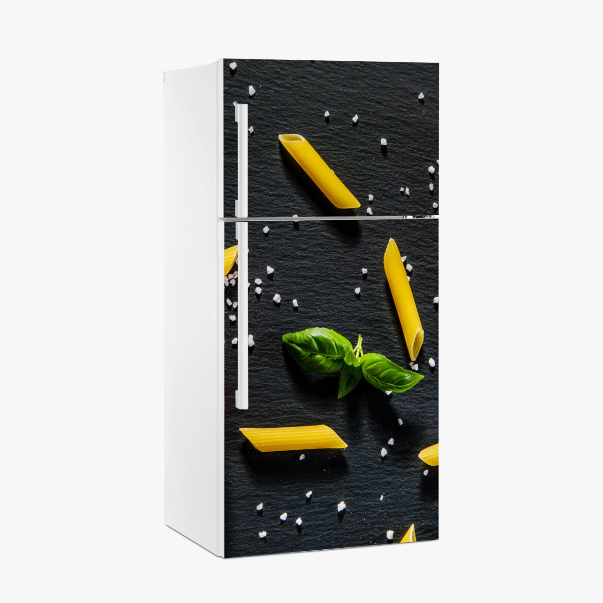 Sticker pour réfrigérateur composition gourmande tomates, pâtes et basilic – Wallnifity®