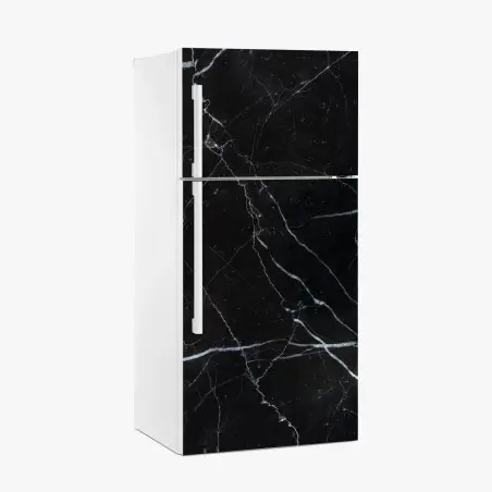 Sticker pour réfrigérateur marbre marquina noir chic et intemporel – Wallnifity®