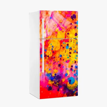 Sticker pour réfrigérateur abstraction marbrée ottomane multicolore – Wallnifity®