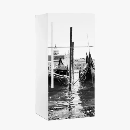 Sticker pour réfrigérateur gondoles amarrées à Venise – Wallnifity®
