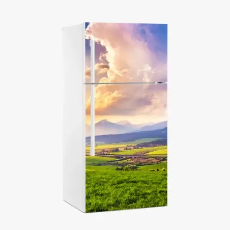 Sticker pour réfrigérateur paysage printanier des Tatras de Slovaquie – Wallnifity®