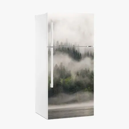 Sticker pour réfrigérateur brume enveloppante dans la forêt de Colombie-Britannique – Wallnifity®