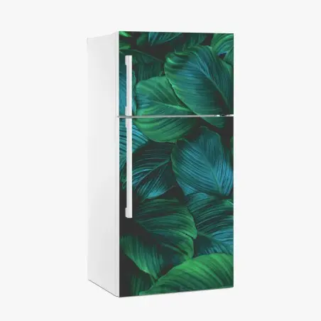 Sticker pour réfrigérateur motif feuilles tropicales luxuriantes – Wallnifity®
