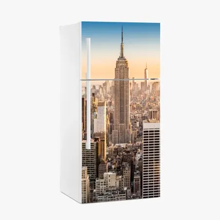 Sticker pour réfrigérateur panorama aérien ensoleillé de New York – Wallnifity®