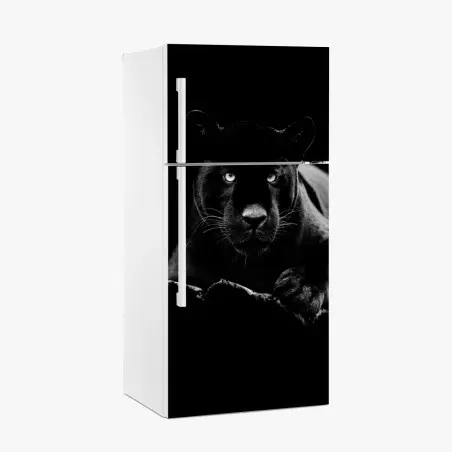 Sticker pour réfrigérateur regard perçant de la panthère noire – Wallnifity®