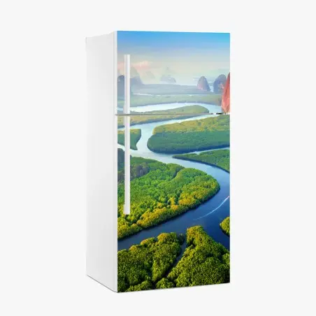 Sticker pour réfrigérateur aube dorée à Phang Nga – Wallnifity®