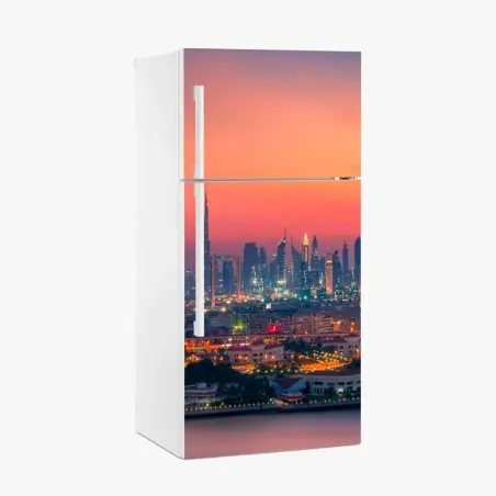 Sticker pour réfrigérateur horizon moderne au coucher de soleil — Dubaï – Wallnifity®