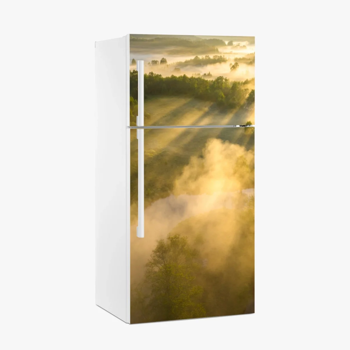 Sticker pour réfrigérateur rayons dorés sur prairie brumeuse – Wallnifity® Sticker pour réfrigérateur rayons dorés sur prairie brumeuse – Wallnifity®
