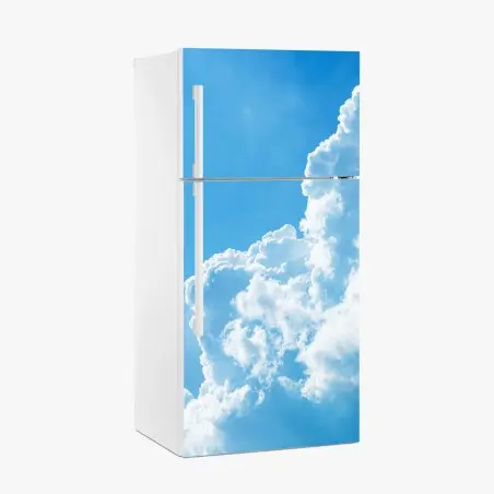Sticker pour réfrigérateur nuages cotonneux sur ciel bleu – Wallnifity®