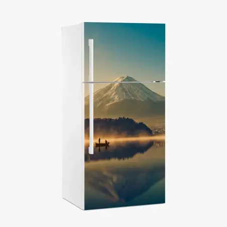 Sticker pour réfrigérateur lever de soleil vintage au Mont Fuji – Wallnifity®