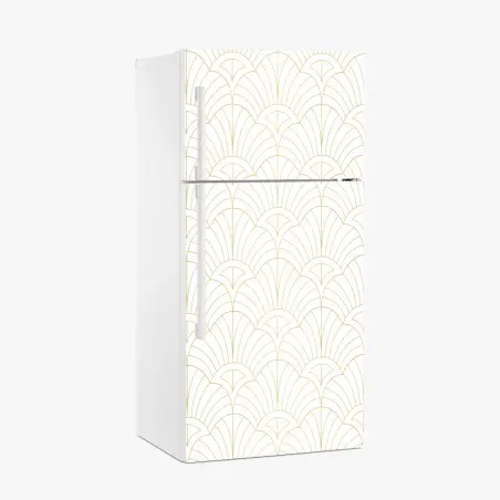 Sticker pour réfrigérateur motif art déco doré sur fond blanc – Wallnifity®