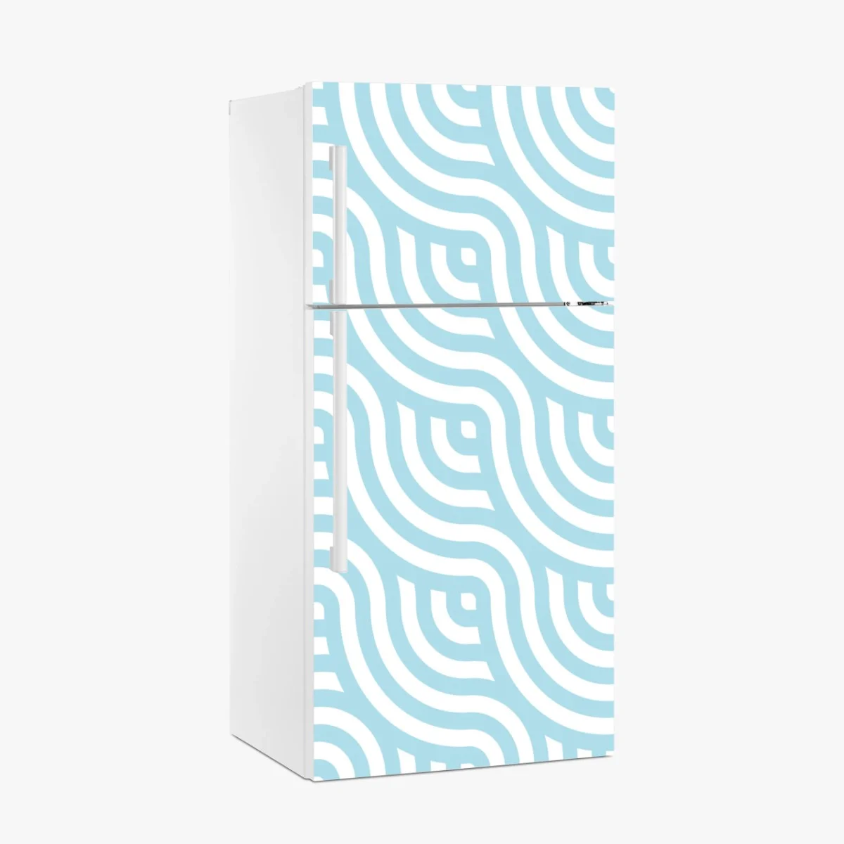 Sticker pour réfrigérateur motif géométrique ondulé bleu et blanc – Wallnifity® Sticker pour réfrigérateur motif géométrique ondulé bleu et blanc – Wallnifity®