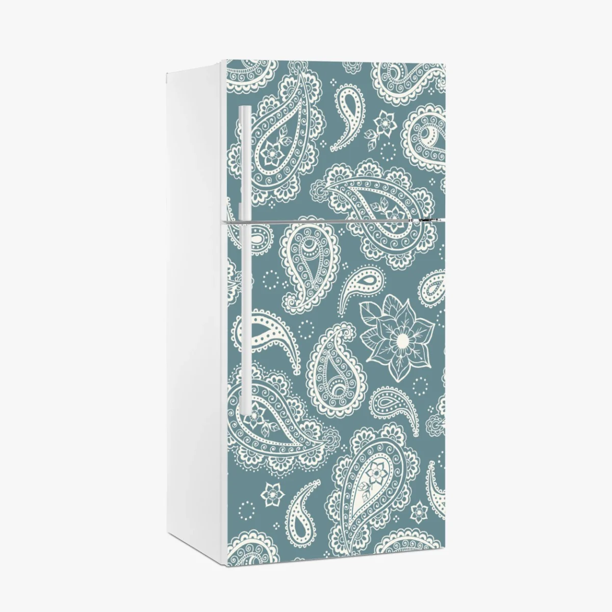 Sticker pour réfrigérateur motif cachemire floral bleu-vert élégant – Wallnifity® Sticker pour réfrigérateur motif cachemire floral bleu-vert élégant – Wallnifity®