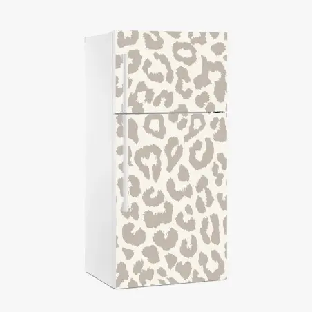 Sticker pour réfrigérateur motif léopard beige élégant pour intérieur – Wallnifity®