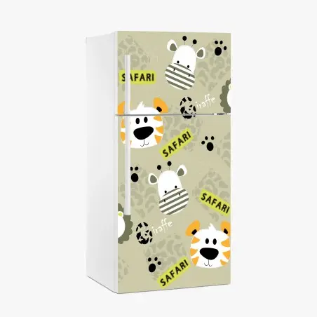 Sticker pour réfrigérateur motif safari mignon pour chambre d'enfant – Wallnifity®