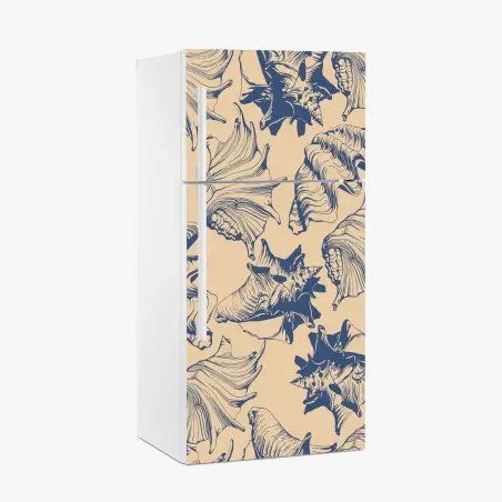 Sticker pour réfrigérateur motif coquillages marins rétro – Wallnifity®