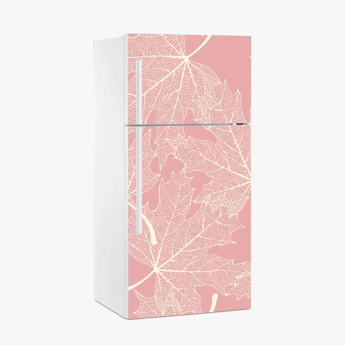 Sticker pour réfrigérateur motif de feuilles stylisées rose et crème – Wallnifity® Sticker pour réfrigérateur motif de feuilles stylisées rose et crème – Wallnifity®