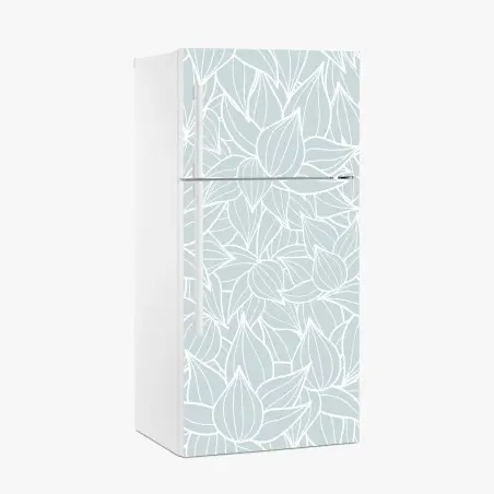 Sticker pour réfrigérateur motif floral délicat bleu pastel – Wallnifity®