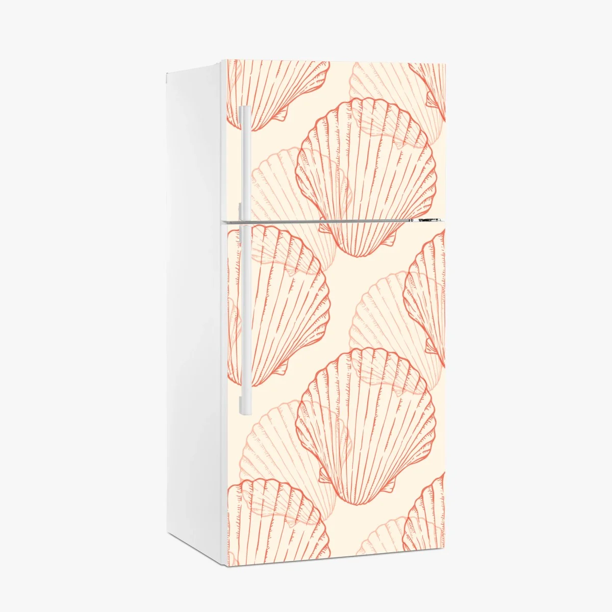 Sticker pour réfrigérateur motif coquillages corail sur fond beige – Wallnifity® Sticker pour réfrigérateur motif coquillages corail sur fond beige – Wallnifity®