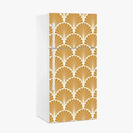 Sticker pour réfrigérateur motif coquillage art déco doré – Wallnifity®