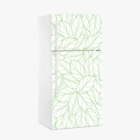 Sticker pour réfrigérateur motif feuilles vertes pour intérieur contemporain – Wallnifity®