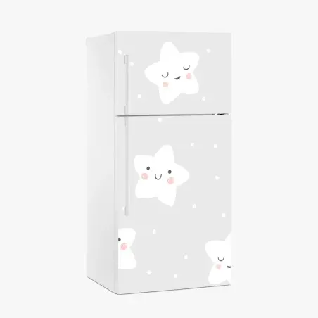 Sticker pour réfrigérateur motif d'étoiles souriantes pour chambre d'enfant – Wallnifity®