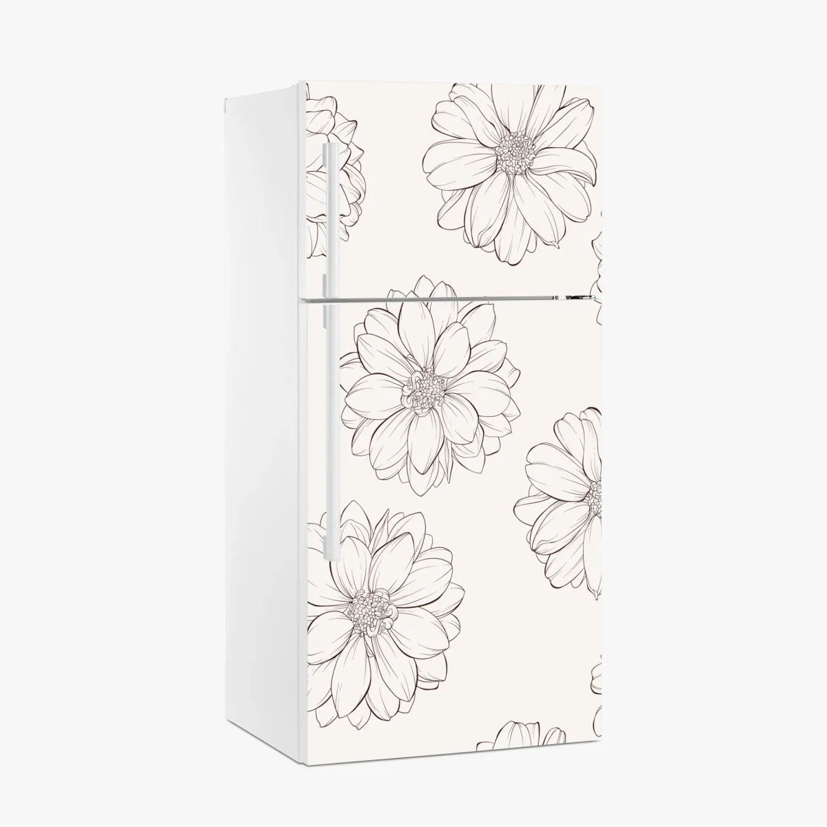 Sticker pour réfrigérateur motif floral délicat en noir et blanc – Wallnifity® Sticker pour réfrigérateur motif floral délicat en noir et blanc – Wallnifity®