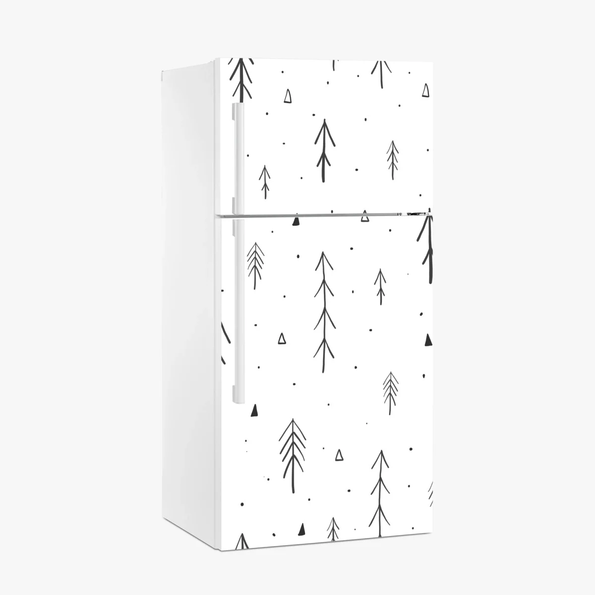 Sticker pour réfrigérateur sapins minimalistes scandinaves en noir et blanc – Wallnifity® Sticker pour réfrigérateur sapins minimalistes scandinaves en noir et blanc – Wallnifity®