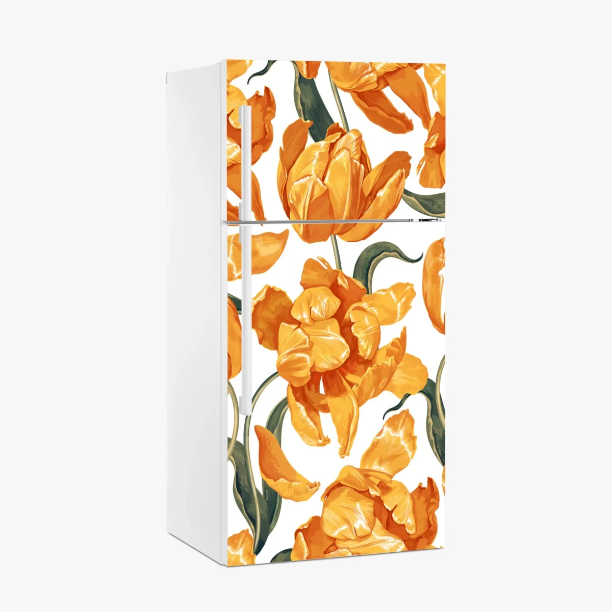 Sticker pour réfrigérateur motif tulipes orangées sur fond blanc – Wallnifity® Sticker pour réfrigérateur motif tulipes orangées sur fond blanc – Wallnifity®