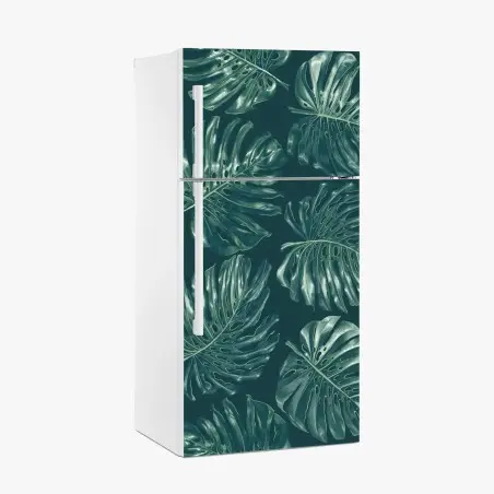 Sticker pour réfrigérateur motif feuilles de monstera tropicales – Wallnifity®