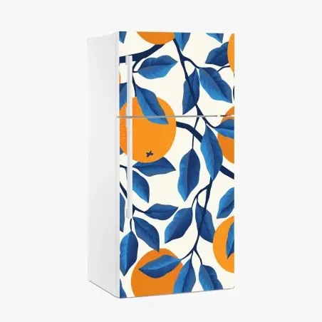 Sticker pour réfrigérateur jardin d'orangers stylisé – Wallnifity®