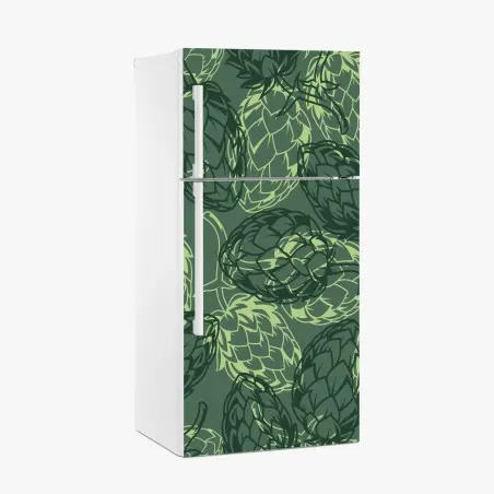 Sticker pour réfrigérateur motif botanique de houblon vert – Wallnifity®
