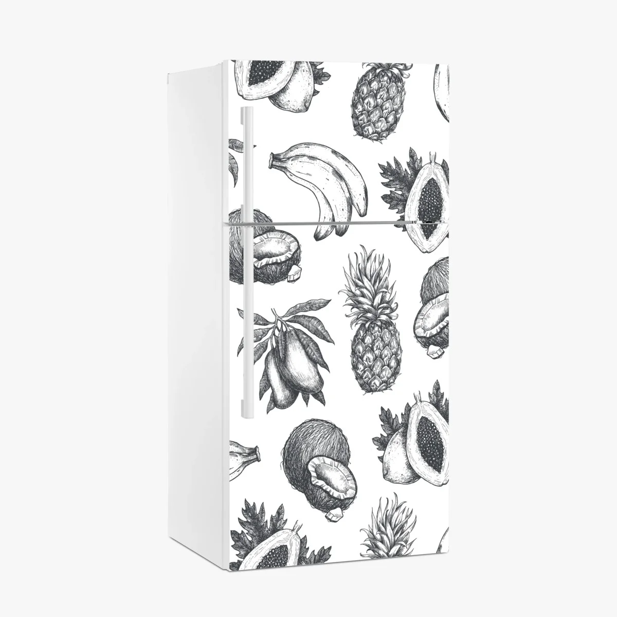 Sticker pour réfrigérateur motif fruits tropicaux croquis en noir et blanc – Wallnifity® Sticker pour réfrigérateur motif fruits tropicaux croquis en noir et blanc – Wallnifity®