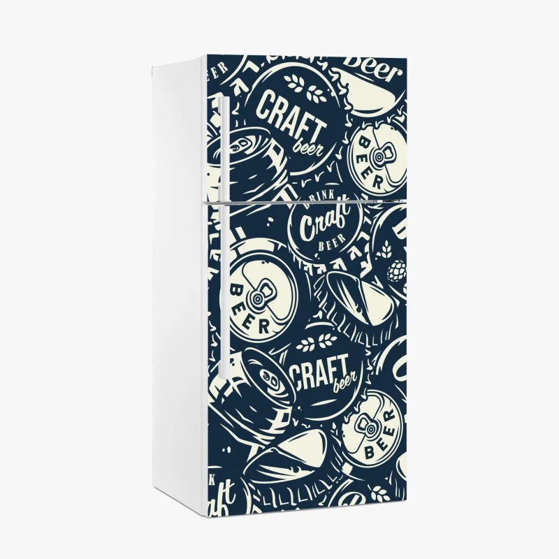 Sticker pour réfrigérateur motif bière artisanale rétro et graphique – Wallnifity® Sticker pour réfrigérateur motif bière artisanale rétro et graphique – Wallnifity®