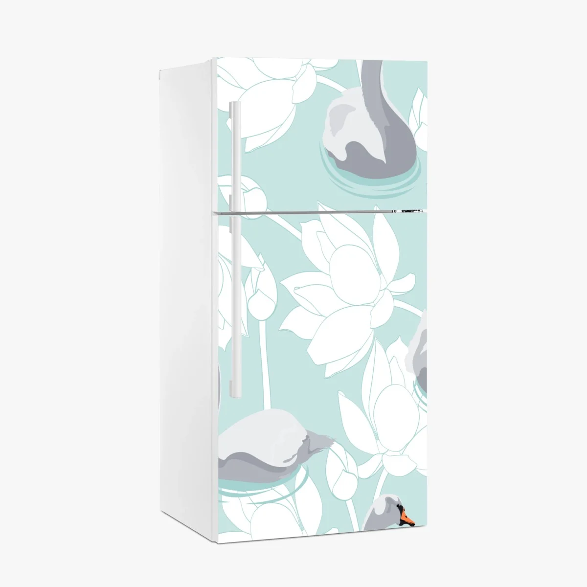 Sticker pour réfrigérateur douceur de cygnes sur fond pastel – Wallnifity® Sticker pour réfrigérateur douceur de cygnes sur fond pastel – Wallnifity®
