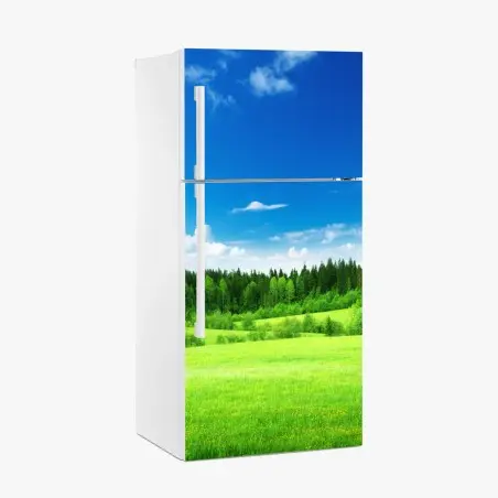 Sticker pour réfrigérateur prairie printanière au bord de la forêt – Wallnifity®