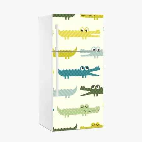 Sticker pour réfrigérateur motif crocodiles pastel pour chambre d'enfant – Wallnifity®