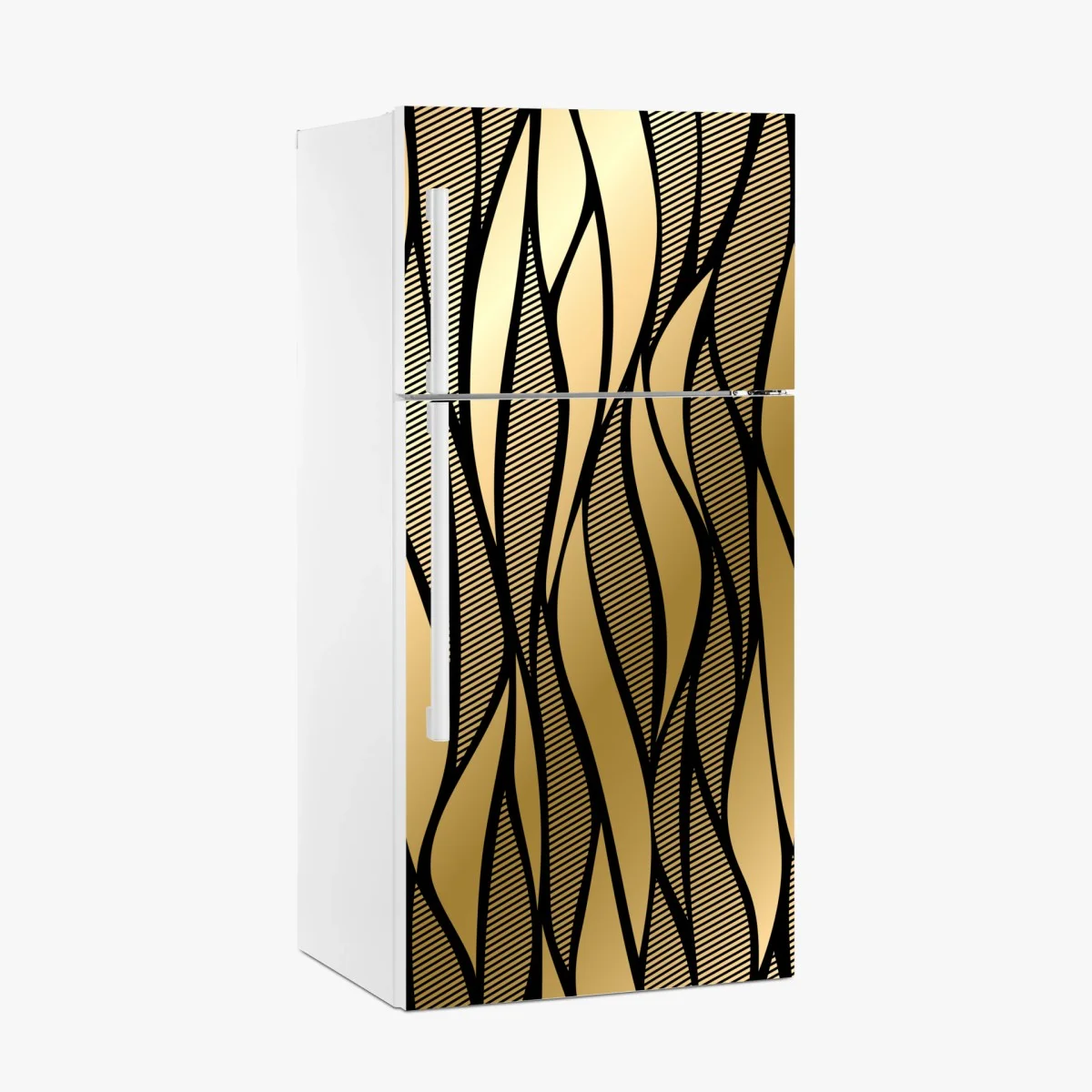 Sticker pour réfrigérateur élégance dorée en arabesques – Wallnifity® Sticker pour réfrigérateur élégance dorée en arabesques – Wallnifity®
