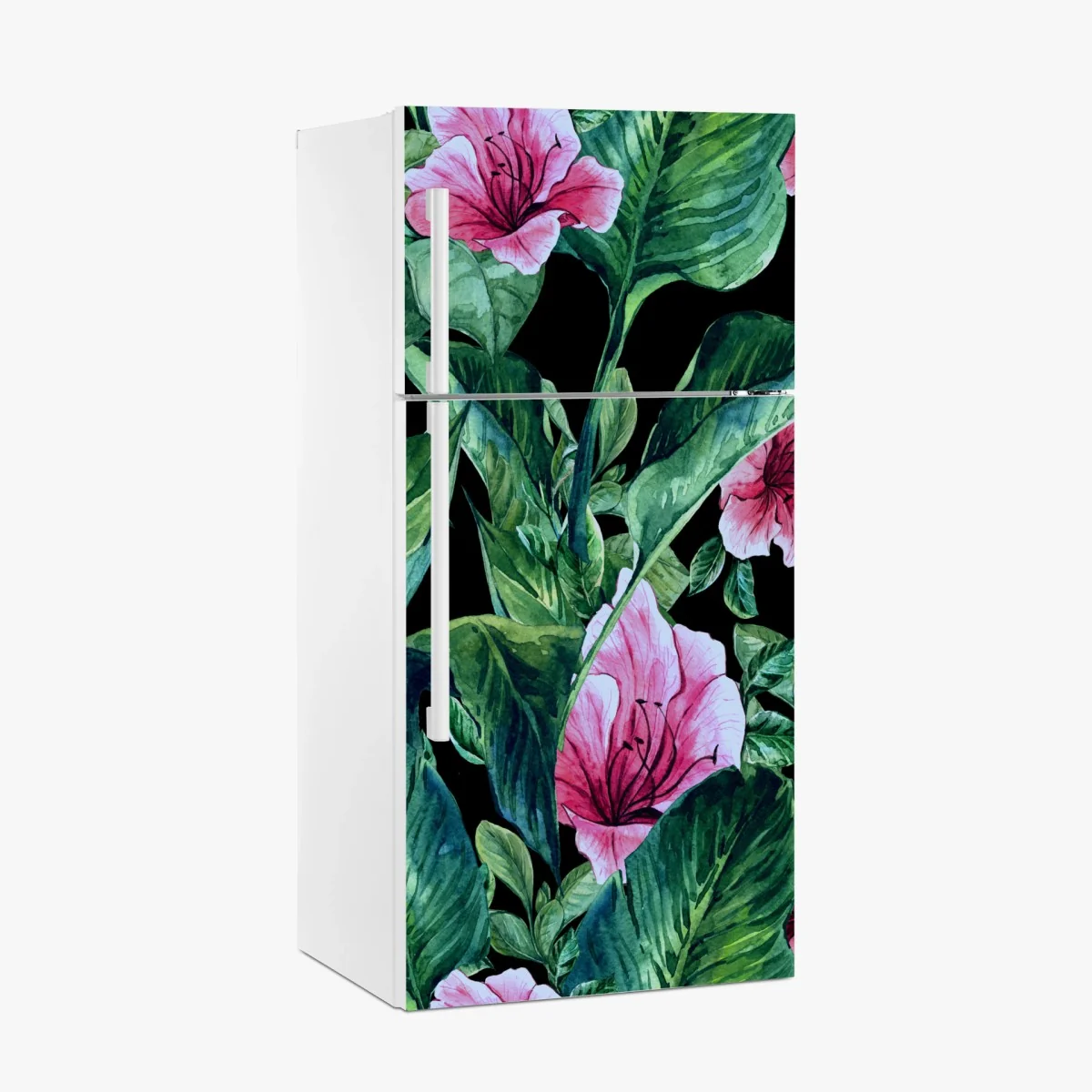 Sticker pour réfrigérateur motif floral tropical sur fond noir – Wallnifity® Sticker pour réfrigérateur motif floral tropical sur fond noir – Wallnifity®