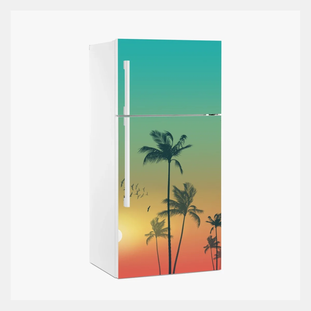 Sticker pour réfrigérateur coucher de soleil tropical aux palmiers – Wallnifity® Sticker pour réfrigérateur coucher de soleil tropical aux palmiers – Wallnifity®