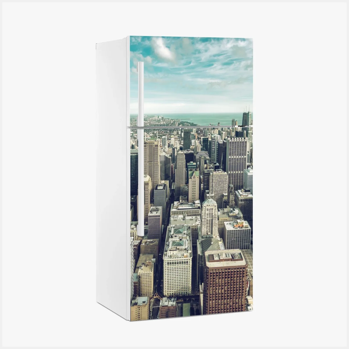 Sticker pour réfrigérateur panorama urbain vintage de Chicago – Wallnifity® Sticker pour réfrigérateur panorama urbain vintage de Chicago – Wallnifity®
