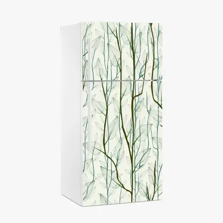 Sticker pour réfrigérateur motif délicat de branches et feuilles translucides – Wallnifity®