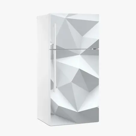 Sticker pour réfrigérateur motif géométrique minimaliste blanc et gris pour décoration murale – Wallnifity®