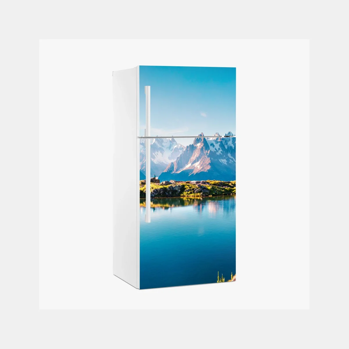 Sticker pour réfrigérateur panorama du Lac Blanc et du Mont Blanc – Wallnifity® Sticker pour réfrigérateur panorama du Lac Blanc et du Mont Blanc – Wallnifity®