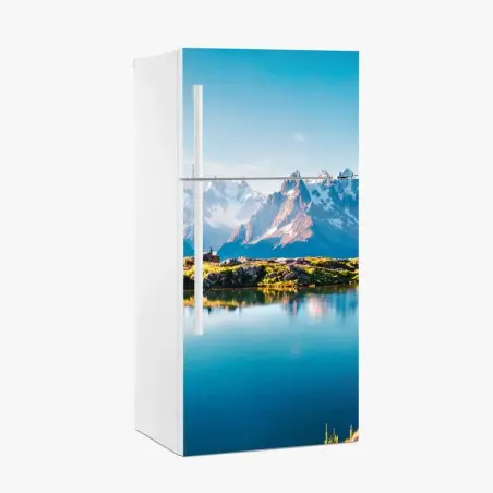 Sticker pour réfrigérateur panorama du Lac Blanc et du Mont Blanc – Wallnifity®