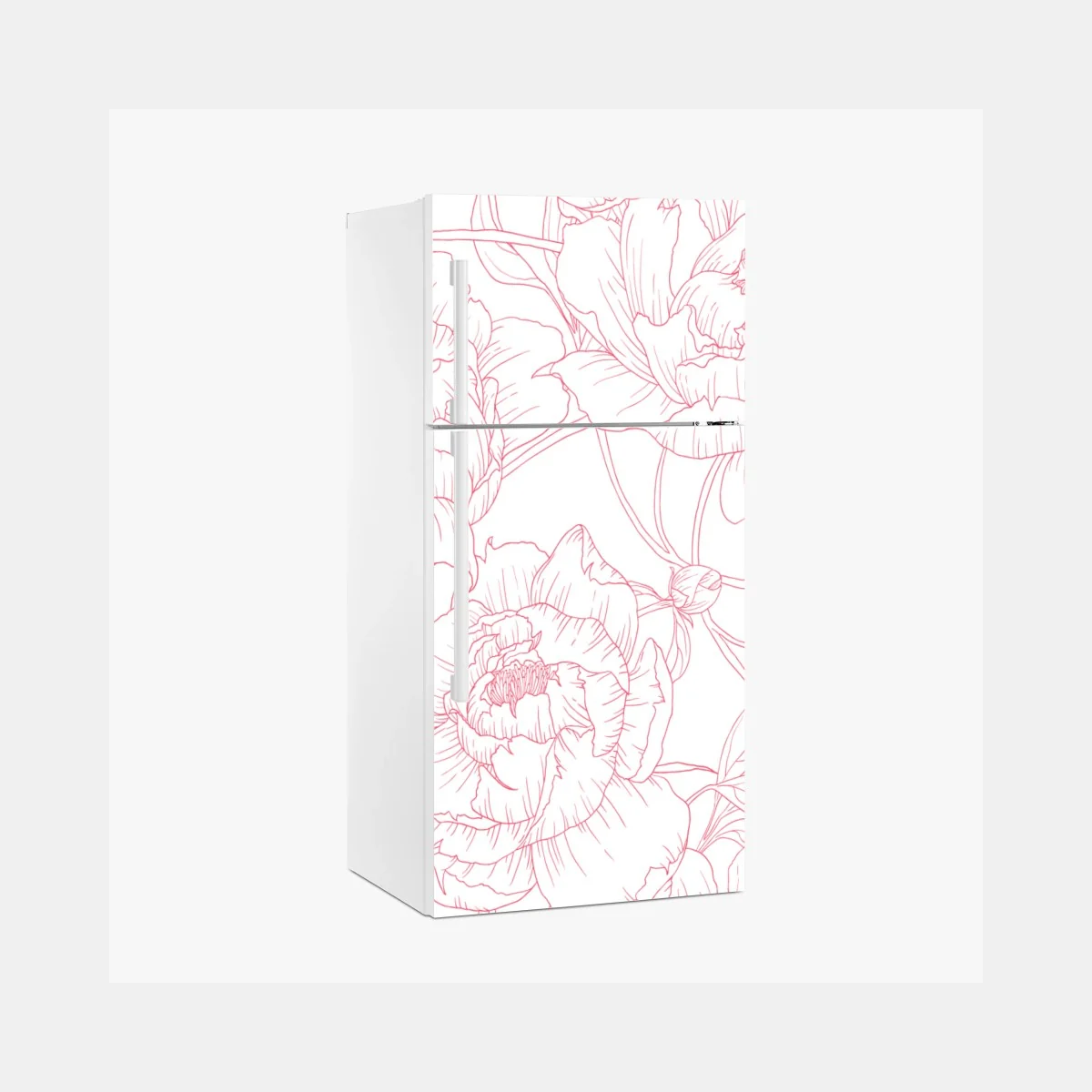 Sticker pour réfrigérateur pivoines délicates aux contours roses – Wallnifity® Sticker pour réfrigérateur pivoines délicates aux contours roses – Wallnifity®